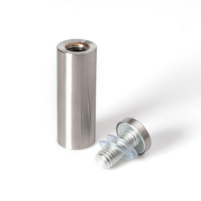 OUTWATER Stainless Steel Standoff 3/4 Inch Diameter x 2 Inch Barrel Length Brushed Finish for PVC, Glass and Acrylic Sign Stand Off Wall Anchors and Screws 4 Piece Pack for Heavy Signs - Image 3